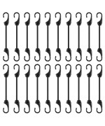 4 Inch Mini Bungee Cords With Hooks 20 Pcs Black Bungee Cords Hooks With Uv Resistant 5 Mm Diameter Elastic Cords For Basic Secu