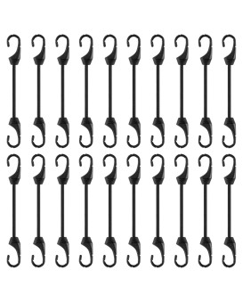 4 Inch Mini Bungee Cords With Hooks 20 Pcs Black Bungee Cords Hooks With Uv Resistant 5 Mm Diameter Elastic Cords For Basic Secu