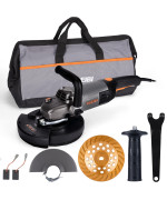 Kseibi 711985 Concrete Grinder 7 Inch Angle Grinder Kit With Dust Extraction Shroud 2400W 15A Motor 6000Rpm Includes Auxili