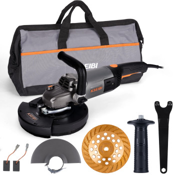 Kseibi 711985 Concrete Grinder 7 Inch Angle Grinder Kit With Dust Extraction Shroud 2400W 15A Motor 6000Rpm Includes Auxili