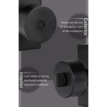 Goldenwarm Black Door Knobs Interior Zincalloy Heavy Duty Interior Door Knobs Bedroom Matte Black Door Knobs Privacy Door Kn