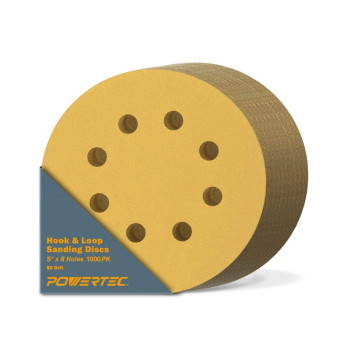 Powertec 44008G50Case20 5 8 Hole Hook And Loop Sanding Discs 80 Grit Sandpaper For Random Orbital Sanders Air Sander Pne