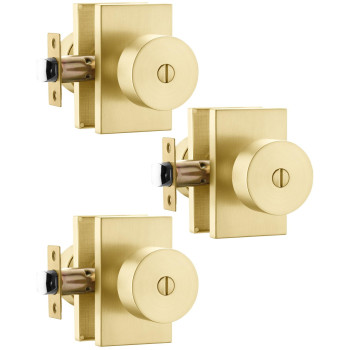 Goldenwarm Gold Door Knobs Interior Zincalloy Heavy Duty Interior Door Knobs Bedroom Brass Door Knobs Brushed Gold Privacy D