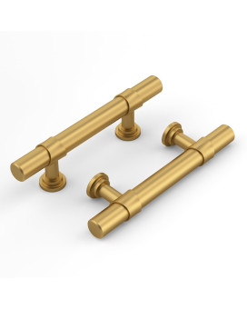 Haliwu Gold Cabinet Pulls 6 Pack 3 Inch Hole Spacing Gold Cabinet Handles Brushed Brass Cabinet Handles Gold Dresser Pulls Dra