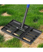 Rake Lawn Leveling Rake 5 Ft Lawn Leveler With 17 X 10 Small Rakes Head For Smooth Garss Soil Dirt Sand High Effect Long Hand