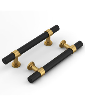 Haliwu Black And Gold Cabinet Pulls 15 Pack 4 Inch Hole Spacing Gold Cabinet Handles Matte Black Cabinet Handles Dresser Pulls