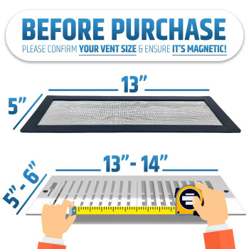 Powerful Magnetic Vent Screen Mesh Covers 3Pack That Will Never Move Or Fall For Floor Wall Ceiling Registers Of Width 5