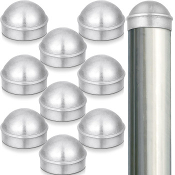 Yaocom 10 Pcs Chain Link Fence Post Cap Round Dome External Post Caps Aluminum Chain Link Caps Only Use For Outside Diameter Pos