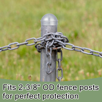 Yaocom 10 Pcs Chain Link Fence Post Cap Round Dome External Post Caps Aluminum Chain Link Caps Only Use For Outside Diameter Pos