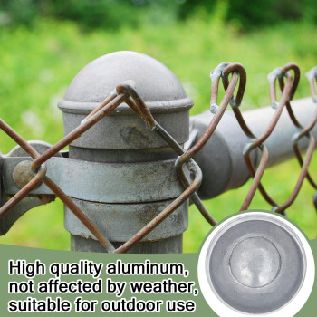 Yaocom 10 Pcs Chain Link Fence Post Cap Round Dome External Post Caps Aluminum Chain Link Caps Only Use For Outside Diameter Pos