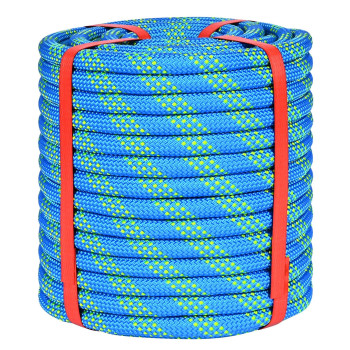 12 Inch Climbing Rope 100 Ft Blue 48 Strands Tree Climbing 12In Arborist Rope Rappelling Rope Static Nylon Polyester Braided