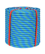 12 Inch Climbing Rope 200 Ft Blue 48 Strands Tree Climbing 12In Arborist Rope Rappelling Rope Static Nylon Polyester Braided