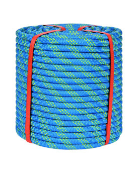 12 Inch Climbing Rope 200 Ft Blue 48 Strands Tree Climbing 12In Arborist Rope Rappelling Rope Static Nylon Polyester Braided