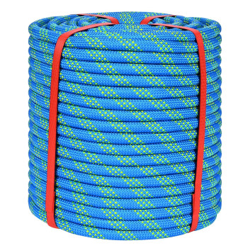 12 Inch Climbing Rope 200 Ft Blue 48 Strands Tree Climbing 12In Arborist Rope Rappelling Rope Static Nylon Polyester Braided