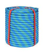 12 Inch Climbing Rope 150 Ft Blue 48 Strands Tree Climbing 12In Arborist Rope Rappelling Rope Static Nylon Polyester Braided