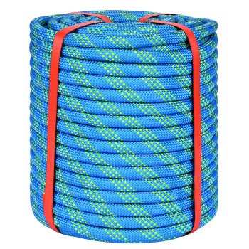 12 Inch Climbing Rope 150 Ft Blue 48 Strands Tree Climbing 12In Arborist Rope Rappelling Rope Static Nylon Polyester Braided