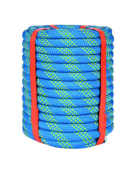 12 Inch Climbing Rope 50 Ft Blue 48 Strands Tree Climbing 12In Arborist Rope Rappelling Rope Static Nylon Polyester Braided