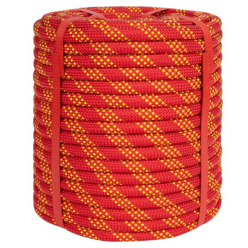 12 Inch Climbing Rope 150 Ft Red 48 Strands Tree Climbing 12In Arborist Rope Rappelling Rope Static Nylon Polyester Braided