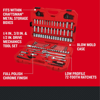 Craftsman Mechanics Tool Set 14 And 38 Inch Drive 135 Piece Cmmt12124