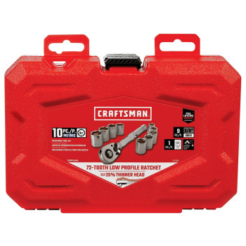 Craftsman Mechanics Tool Set Metric 38 Inch Drive 10 Piece Cmmt34564