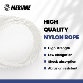 Meriane Nylon Rope 500 Ft 14 Inch Multipurpose Tightly Braided Rope Abrasion Uv Resistant Ideal Use For Camping Clothe