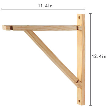 Xiding Premium Natural Wood Bracket Solid New Zealand Pine Wall Mount Wood Triangle Sconce Bracket For Hanging Light Shelf Su