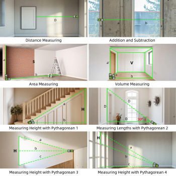 330Ft100M Laser Measuring Tool With Angle Sensor Huepar 116 Accuracy Green Medidor Laser Distance Measurement Tool Rechargea
