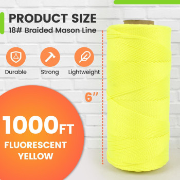 Meriane Mason Line 1000 Ft 18 Braided Nylon String Twine Premium String For For Masonry Jobs Construction Gardening Net Ma