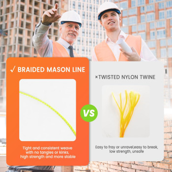 Meriane Mason Line 1000 Ft 18 Braided Nylon String Twine Premium String For For Masonry Jobs Construction Gardening Net Ma