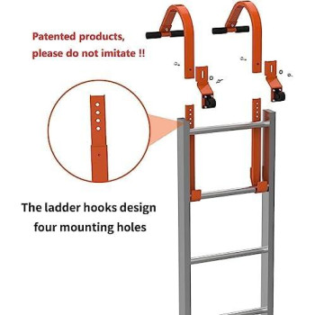 Roof Ladder Hook 2 Pack Ladder Stabilizer Heavy Duty Steel 500 Lbs Weight Ratin Roof Ridge Extension With Wheel For Safe And