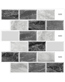 Dewoo Backsplash Tile Peel And Stick 12X12 Kitchen Peel And Stick Tile Marble Tiles Grey 10Sheet