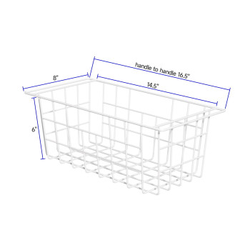 Kikibro Freezer Organizer Bins Freezer Baskets For Chest Freezer Deep Upright Freezer Storage Bins 165 Inch 2 Pack