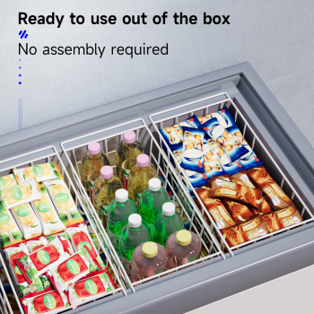 Kikibro Freezer Organizer Bins Freezer Baskets For Chest Freezer Deep Upright Freezer Storage Bins 165 Inch 2 Pack