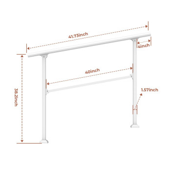 4 Steps Handrails For Outdoor Steps Heavy Duty Metal Handrail White Wrought Iron Railing For Wooden Steps Handrails For Concrete