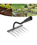 Garden Rake Gardening Tools Heavy Duty Rake With 6 Metal Tines Sharp Durable Garden Weeding Tools All Steel Hardened Hoe Garde