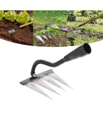 Garden Rake Gardening Tools Heavy Duty Rake With 4 Metal Tines Sharp Durable Garden Weeding Tools All Steel Hardened Hoe Garde