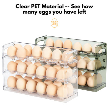 Xcx Egg Holder For 36 Eggs Egg Storage For Refrigerator Pet Egg Container For Kitchen Countertop Egg Dispenser Egg Tray Cle