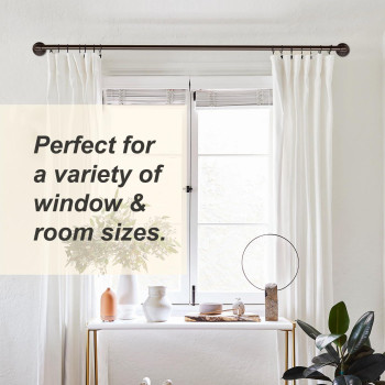 Somins Bronze Curtain Rods Curtain Rods For Windows 32 To 72 1 Inch Pipe Curtain Rods Wrap Around Curtain Rods For Bedroom I