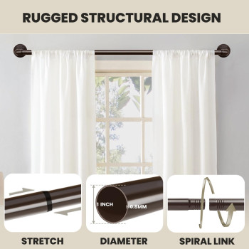 Somins Bronze Curtain Rods Curtain Rods For Windows 32 To 72 1 Inch Pipe Curtain Rods Wrap Around Curtain Rods For Bedroom I