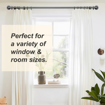 Somins Grey Short Curtain Rods Small Curtain Rods For Windows 16 To 28 1 Inch Industrial Drapery Rods Wrap Around Design Rods