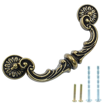 Biaungdo 4 Pcs 150Mm6 Inch Hole Center Pull Handles Zinc Alloy Rustic Vintage Style Dropdown Bail Swing Dresser Pull Handle A