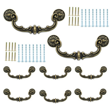 Biaungdo 8 Pcs 150Mm6 Inch Hole Center Pull Handles Zinc Alloy Rustic Vintage Style Dropdown Bail Swing Dresser Pull Handle A