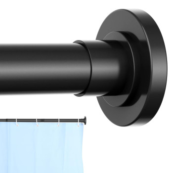 Corklatta Black Shower Curtain Rod 31 To 92 Inch 1 Inch Diameter Adjustable Spring Tension Stainless Steel Telescoping Rod Easy