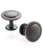 Askano Pack Of 30 Oil Rubbed Bronze Round Kitchen Cabinet Knob Zk2409 Classic Pull Handle Solid Hardware For Drawer Dresse