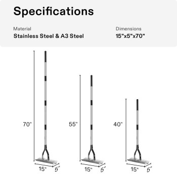 Vivosun 15 Thatch Rake 15 X 70 Lawn Thatching Rake Sturdy Dethatcher Rake Efficient Steel Metal Rake With Handle Durab