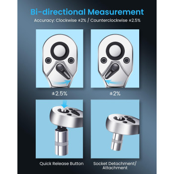 Goyojo 2024 Newest 38 Digital Torque Wrench Highprecision Multiapplication Ideal For Automotive Motorcycle Bicycle D