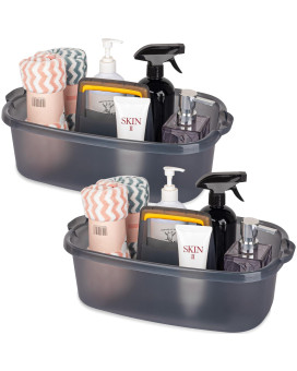 Large Cleaning Supplies Caddy Portable Shower Basket Supply Organizer With Handle Plastic Bucket Tool Storage For Bathroom Bedr