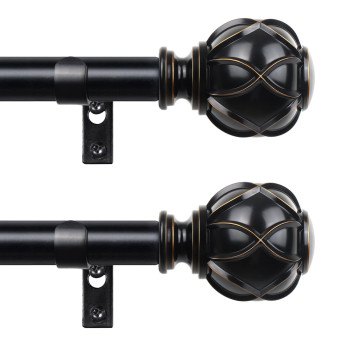 Black Curtain Rods 2 Pack Hotozon Curtain Rods For Windows 48 To 84 Inch 34 Inch New Splicing Window Rods For Windows Single