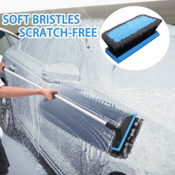 Wontolf 62 Car Wash Brush With Long Handle Scratchfree Soft Bristles Sturdy Car Wash Mop Kit Complete Car Cleaning Brush Ki