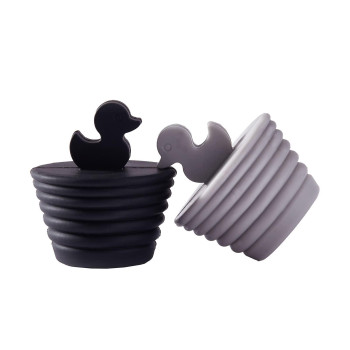 Universal Tub Drain Stopper 2Pcs For Bathtub And Bathroom Sink Drains Black And Gray